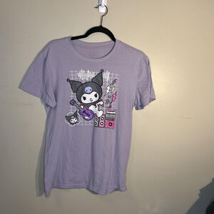 Kuromi Shirt Youth M Purple Graphic Cotton Polyester Lightweight Crew Neck